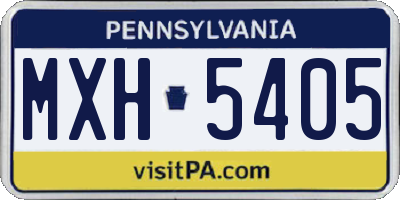 PA license plate MXH5405