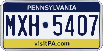 PA license plate MXH5407