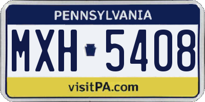 PA license plate MXH5408