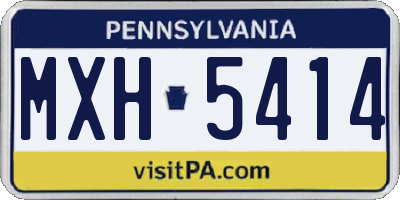 PA license plate MXH5414