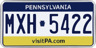 PA license plate MXH5422
