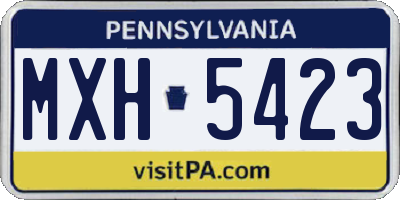 PA license plate MXH5423