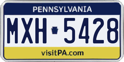 PA license plate MXH5428