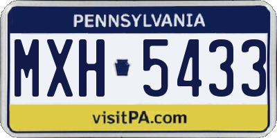 PA license plate MXH5433