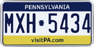 PA license plate MXH5434