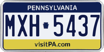 PA license plate MXH5437