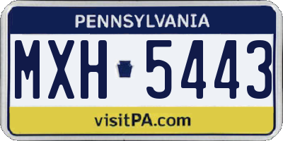 PA license plate MXH5443