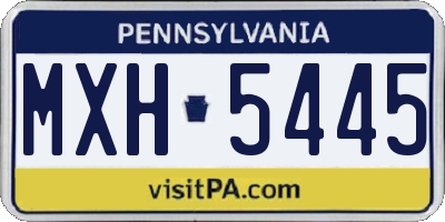PA license plate MXH5445