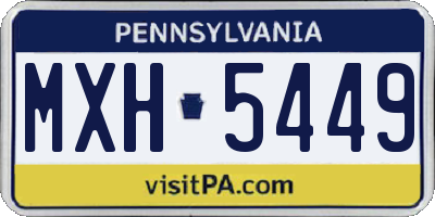 PA license plate MXH5449