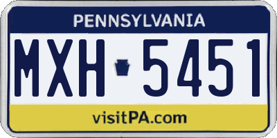 PA license plate MXH5451