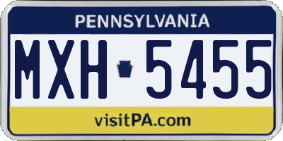 PA license plate MXH5455