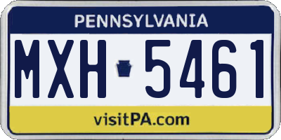 PA license plate MXH5461