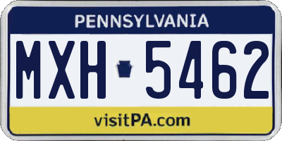 PA license plate MXH5462