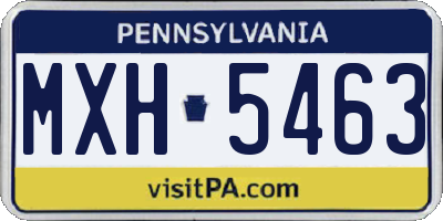 PA license plate MXH5463