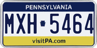 PA license plate MXH5464