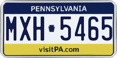 PA license plate MXH5465