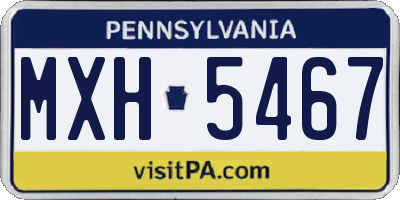 PA license plate MXH5467