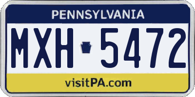 PA license plate MXH5472