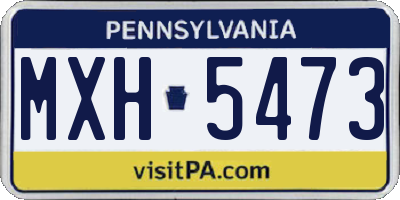 PA license plate MXH5473