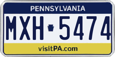 PA license plate MXH5474