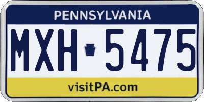 PA license plate MXH5475