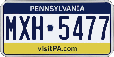 PA license plate MXH5477