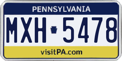 PA license plate MXH5478