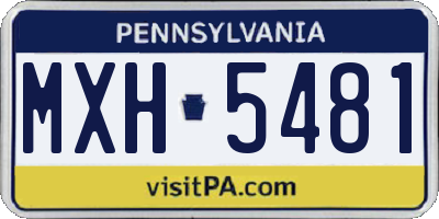 PA license plate MXH5481