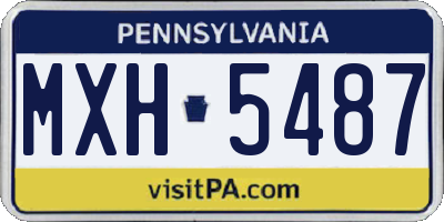 PA license plate MXH5487