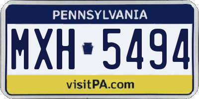 PA license plate MXH5494