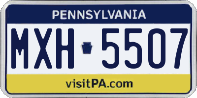 PA license plate MXH5507