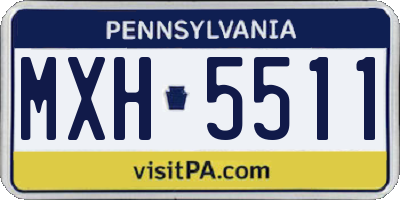 PA license plate MXH5511