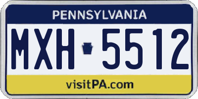 PA license plate MXH5512