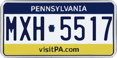 PA license plate MXH5517