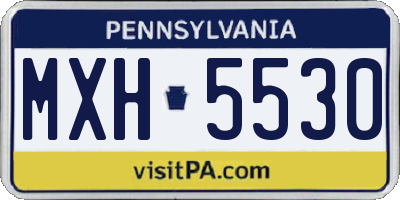 PA license plate MXH5530