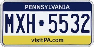 PA license plate MXH5532
