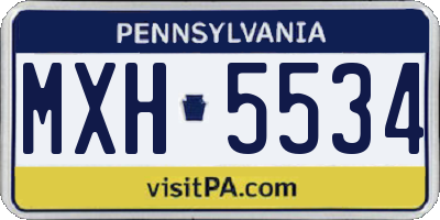 PA license plate MXH5534