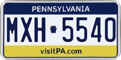 PA license plate MXH5540
