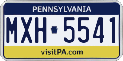 PA license plate MXH5541