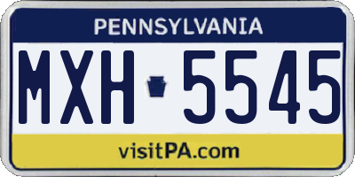 PA license plate MXH5545