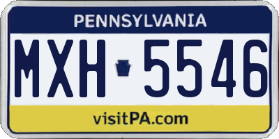 PA license plate MXH5546