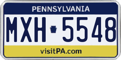 PA license plate MXH5548