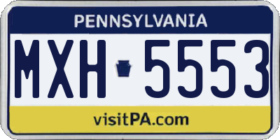 PA license plate MXH5553