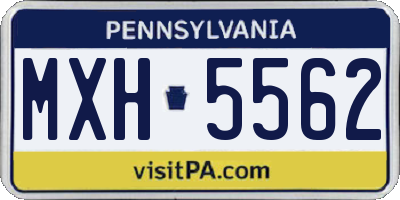PA license plate MXH5562