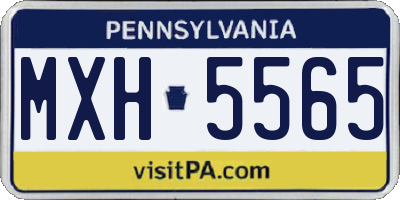 PA license plate MXH5565