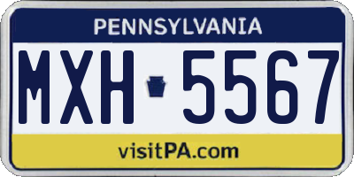PA license plate MXH5567