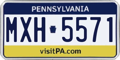 PA license plate MXH5571