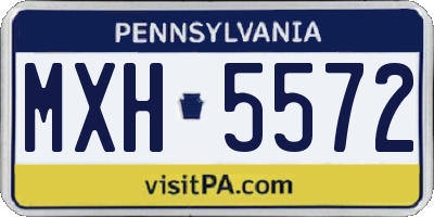 PA license plate MXH5572