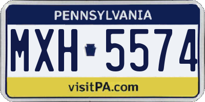 PA license plate MXH5574