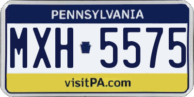PA license plate MXH5575